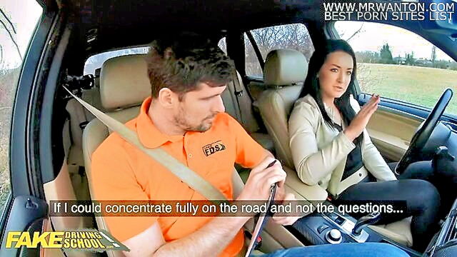 Zuzu Sweet - zuzu sweet from faked driving school gets a mouth full of cum in pov Fake Driving School