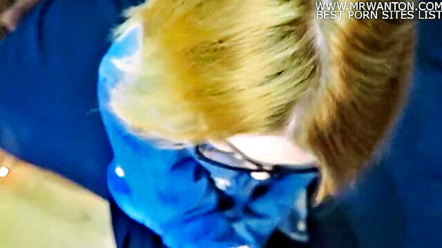 exclusive, blowjob, babe - young redheaded teen gives sloppy blowjob and receives facial in pov