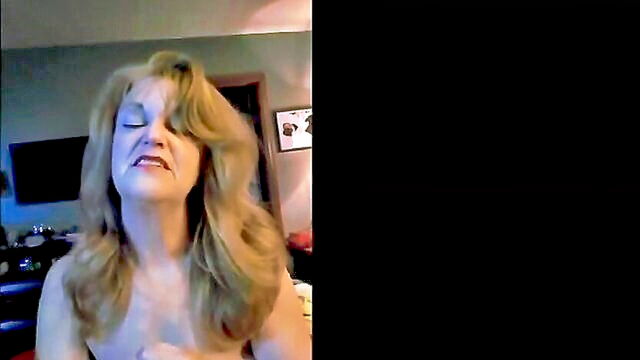 cuckold, american, big natural tits - mature wife indulges in dirty talk while giving a handjob