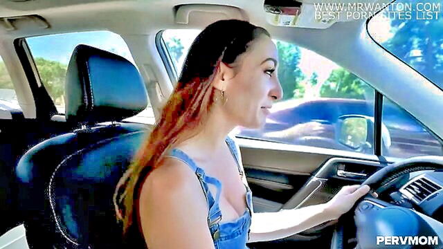 cumshot, big tits, milf - european milfs car encounter with stepson