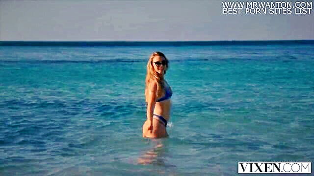 Ivy Wolfe, Zoey Taylor - two stunning blondes enjoy a steamy lesbian vacation on the beach Vixen