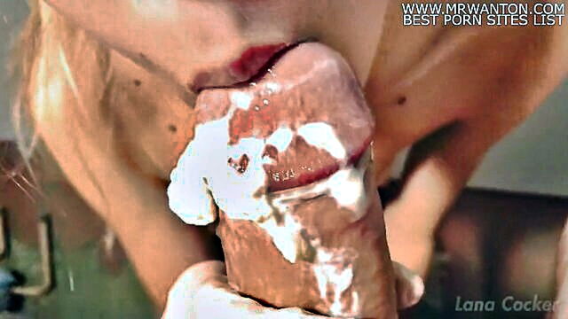 amateur, big cock, cum swallow - a birthday present for my stepbro   handjob with gloves and oral creampie in 4k