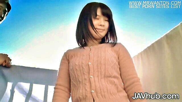 a japanese teen gets penetrated from behind on a balcony : JAV Hub