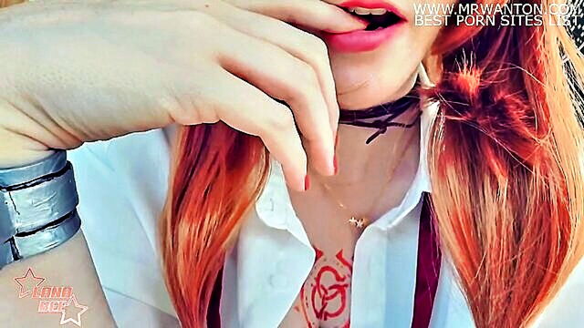 Lana Bee - lana bees luscious solo performance with red hair and anime inspired sensuality cosplay