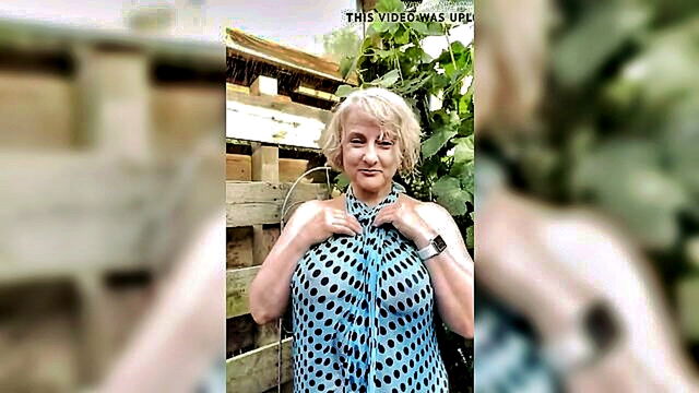 Michelles Nylons - playing with my mature neighbors wet panties and big natural tits