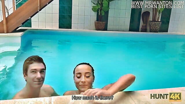 teen hunter succeeds in seducing a gorgeous european girl for a steamy encounter in the pool : Hunt 4K