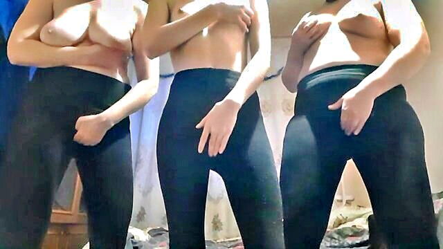 Girlfriends Masturbate Leggings Cum XXXBP