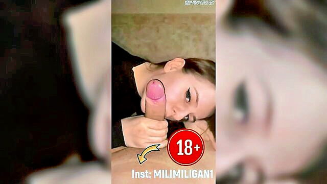 Katy Milligan - young russian girl gives a sloppy blowjob in 60fps