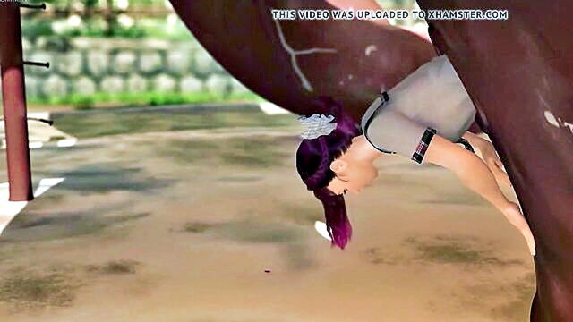 cartoonish hentai video young schoolgirl gets pleasure in the park : Girl Girl