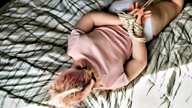 fetish, milf, blonde - exclusive full length video of a cute girl with big ass tied up in bdsm