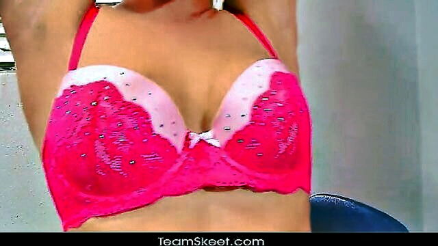 double penetration, ebony, strapon - naughty blondie teases and deepthroats on her knees in pov