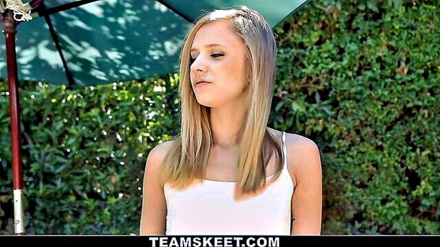 double penetration, ebony, strapon - big creampie after outdoor blowjob for young teen   mybeegporncom