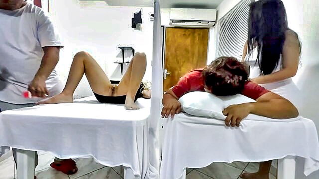 latina, sexy, milf - wife gets fucked by perverted doctor during couples massage in japan