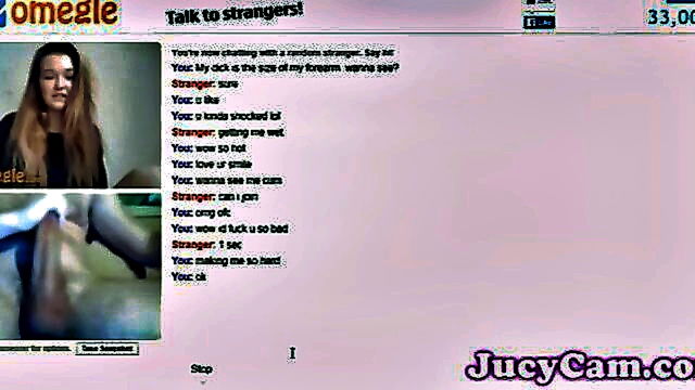 omegle teen, huge dick, webcam - teen on webcam enjoys rings of a big dick