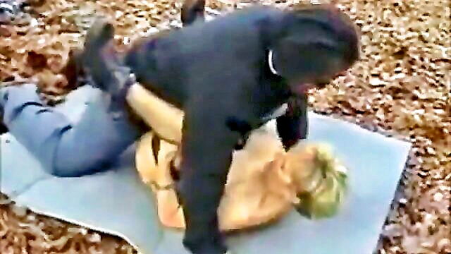 blonde, blowjob, gangbang - blonde wives in outdoor public gangbang