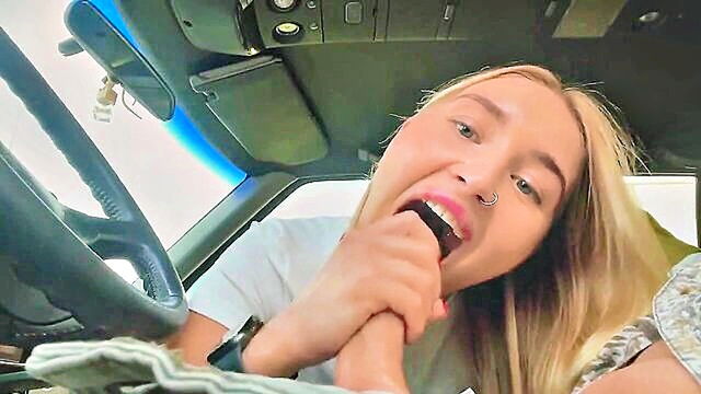 big cock, blonde, amateur - teen gives blowjob and receives cumshot in orange county california