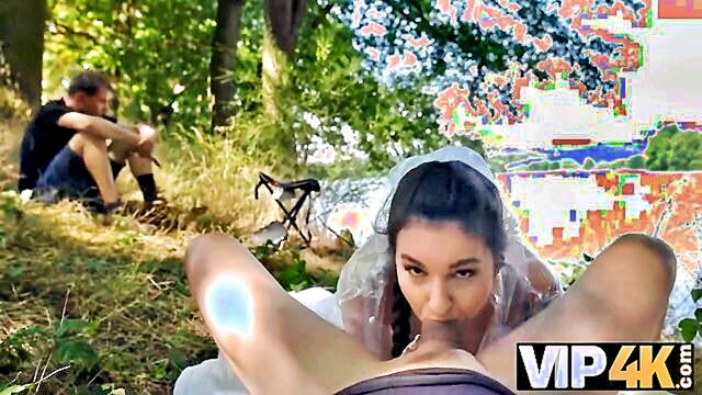 brunette, blowjob, busty - pov experience with a fishermans wife who enjoys outdoor sex
