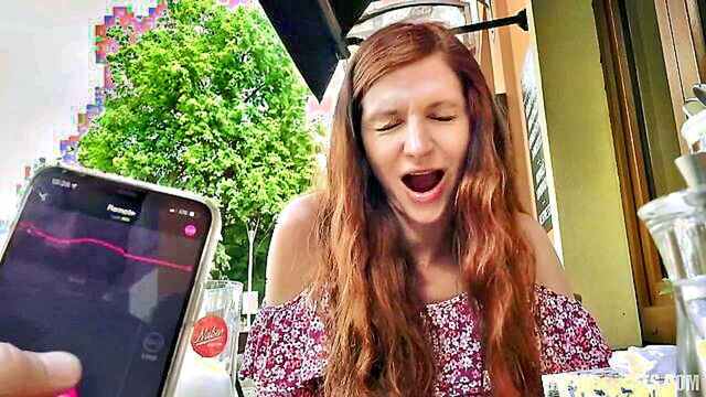 joy, aka, czech - stunning redheaded beauty lina experiences an orgasm in public