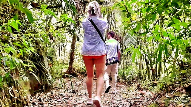 in nature, monique fuentes, over 50 - loving stepmom monique fuentes enjoys intimate moment with her teenage son in nature