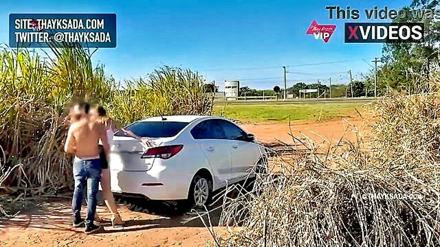 amateur couple caught in the act in public : Thay Ksada