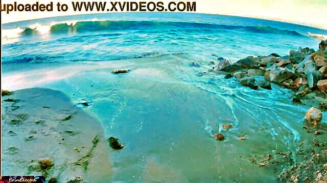 outdoor, blowjob, creampie - amateur family video of stepsons affair with stepmom on the beach