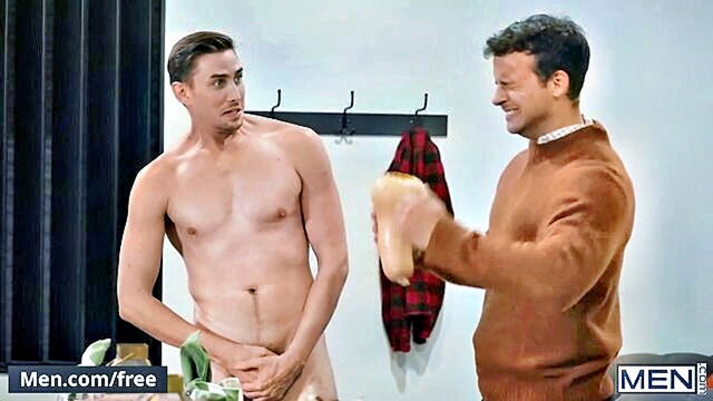 jack hunter, nate grimes, kaleb stryker - friendsgiving with tattoos and anal play for men