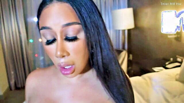 stepmom, interracial, milf - skinny stepson jennifer gets pounded by busty stepmom in homemade video