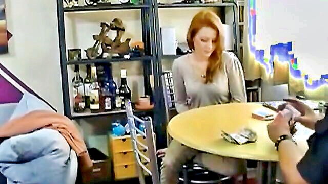 humiliation, amateur, hairy - the fiery redhead undresses in strip poker game 3