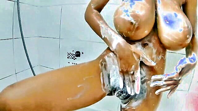 pov, pov porn, uncategorized - ebony beauty washing herself in a pov shower scene