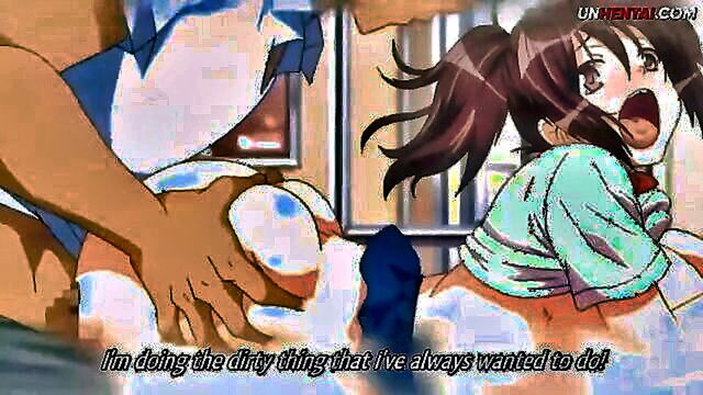 anime, train, subtitles - teenage girl with busty breasts gets 69 on a train in hentai porn