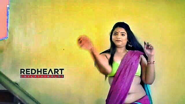 chubby, butt, big boobs - a charming indian woman with large breasts in a saree