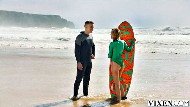 Alberto Blanco - three seductive surf bunnies vixen bella kelly and christy charm their surfing instructor