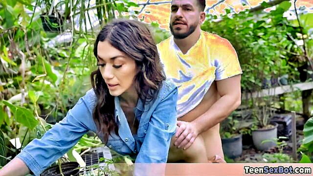 outdoor, threesome, ffm - i arrived early to our neighborhood plant store for some outdoor fun with big tits dogstyle and more