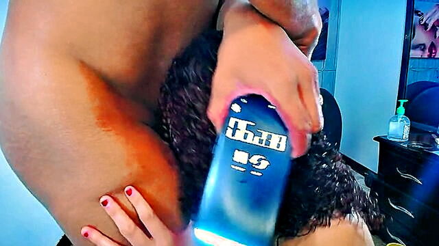 bbc, bbc gangbang, big black dick - witness a stunning latina beautys intense deepthroat session with multiple huge black dicks