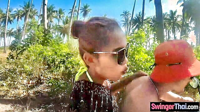 public, beach, public sex - asian beauty enjoys outdoor sex on the beach