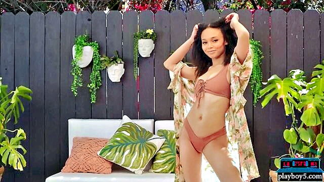 ebony, black, teen - lily lilacs seductive solo show in playboy tvs collection