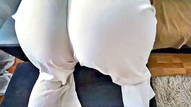 step-sister, big ass, show off - siss sheer panties reveal her ample derriere during intense encounter