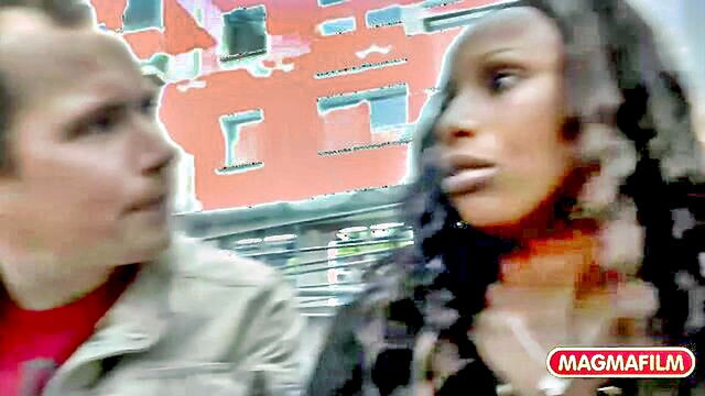 black lady, black, lady - witness the intense encounter of a stunning ebony woman as she receives a vigorous pounding outdoors in an exhilarating experience