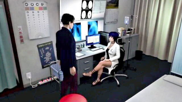 cowgirl, couple, animated - giant breasted 3d woman covered in semen and filled up in hospital fetish movie