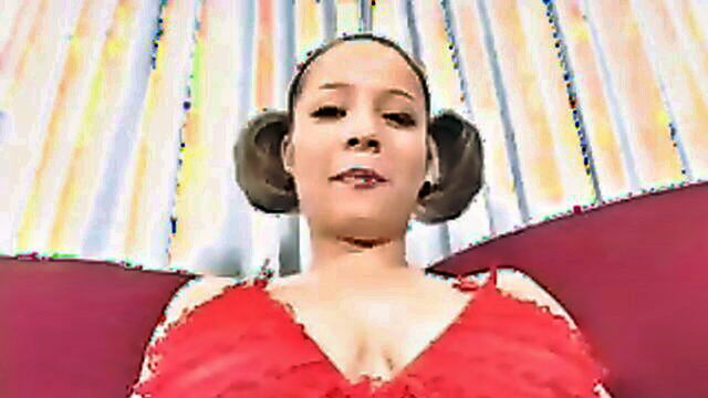 brunette, stockings, young - young brunette in red stockings suffers brutal penetration