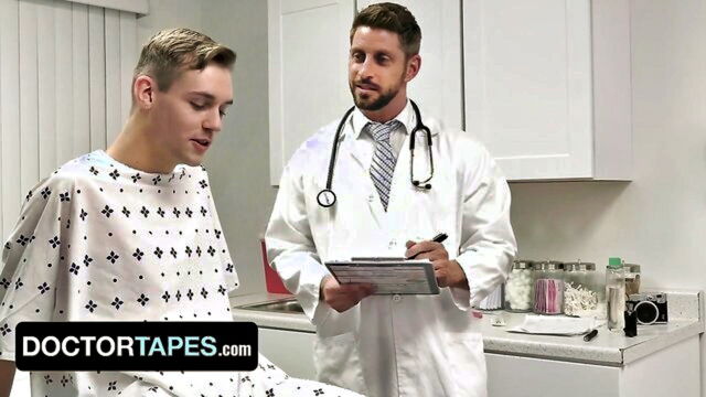 doctor examination, doctortapes, jack bailey - seasoned physician investigates young clients issue culminating in a passionate encounter with his well endowed member
