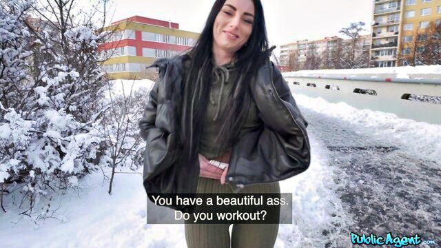Charlie Dean, Salina Shein - salina shein enjoys a public oral pleasure session and finishes with ejaculation in snowy surroundings fakehub