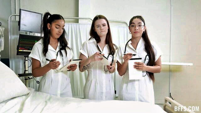 Peter Green, Claire Black, Madison Wilde, Trinity Olsen - busty trinity and her friends madison and claire in a steamy doctors office encounter Team Skeet