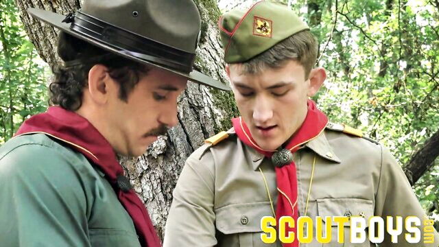 gay scoutboys, bareback, big dick - see how scoutmaster’s large penis goes wild in the woods with his young and obedient wife