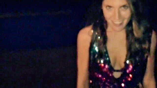 public, point of view, outside - beautiful big ass latina gets wild with pov cum swallowing at the beach