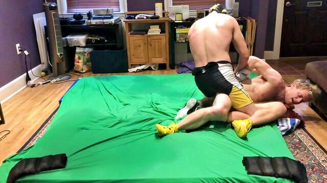 wrestler, wrestling, wrestle - enjoy some post work punishment with a hot gay wrestler and his kinky trainer