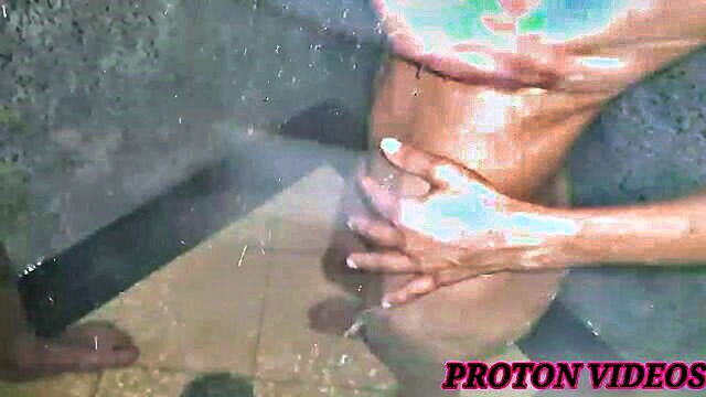 brazilian, interracial, latina - interracial shower with a married woman