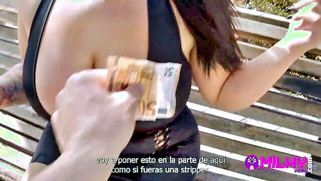 man enjoys roleplay with a well endowed girl and ejaculates on her large natural breasts : Milky Peru