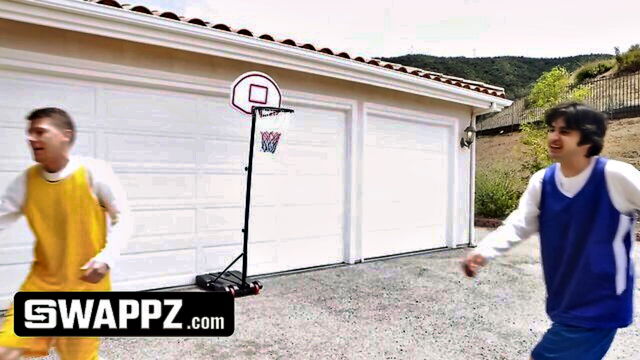 crystal rush, carmen valentina - stepmother and stepsons engage in a rather risqué basketball game