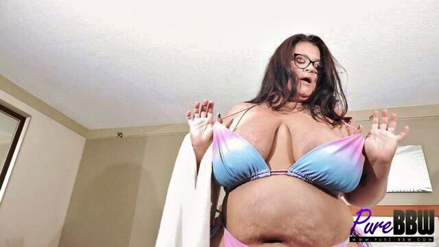 bbw, ssbbw, chubby - raven belle the pure babe enjoys summer in a facial finale in this pov video
